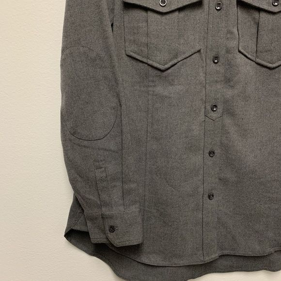 Banana Republic Heritage Flannel Military Oversized Shirt Shacket Sz Small Gray - Picture 4 of 12